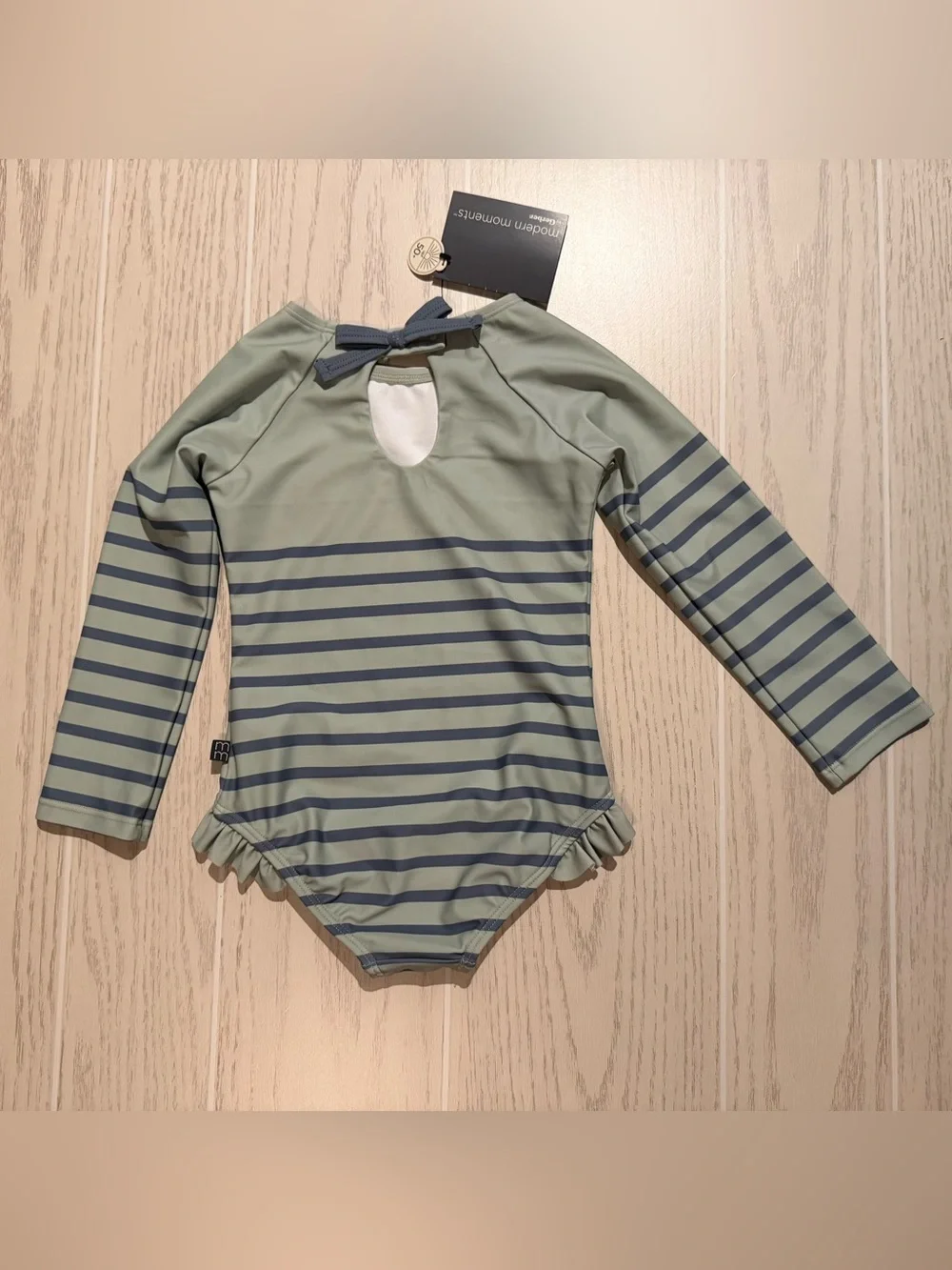 Modern Moments Gerber Girls 3T UPF‎ 50+ Striped Long Sleeve Swimsuit